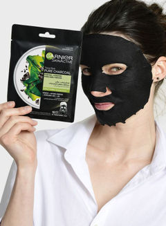 Skinactive Pure Charcoal Hydrating Face Tissue Mask For Pore Tightening